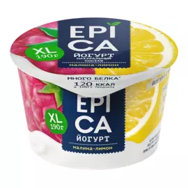 БЗМЖ Йогурт с малиной и лимоном 4.8% EPICA