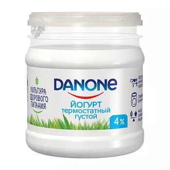 БЗМЖ Йогурт термостатный густой натуральный 4% 160г Данон