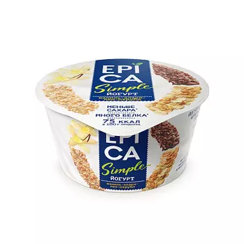 БЗМЖ Йогурт Ваниль Злаки Лен Отруби 1.7% EPICA Simple