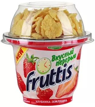 БЗМЖ Йогурт Вкусный перерыв клубника/земляника 2.5% Fruttis
