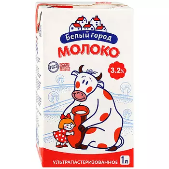 БЗМЖ Молоко стерилизованное 3.2% 1л Белый Город