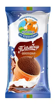 БЗМЖ Мороженое стакан вафельный пломбир шоколадный Коровка из Кореновки