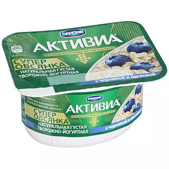 БЗМЖ Продукт молочный творожно-йогуртный черника/овсянка Активиа