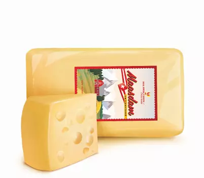 БЗМЖ Сыр Маасдам полутвердый 48% вес REAL SWISS CHEESE