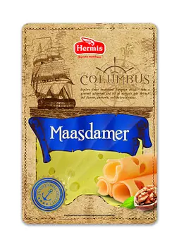 БЗМЖ Сыр Маасдамер 45% нарезка Columbus