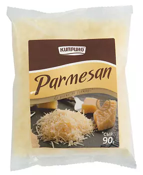 БЗМЖ Сыр Тертый Пармезан 34% ф/п 90г Киприно