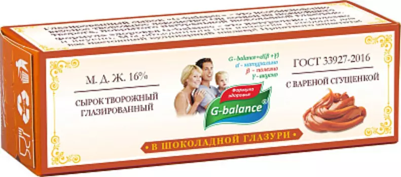 БЗМЖ Сырок глазированный с вареным сгущенным молоком G-balance