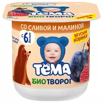 БЗМЖ ТЕМА ТВОРОГ СЛИВА-МАЛИНА 100г