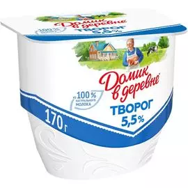 БЗМЖ Творог мягкий 5.5% 170г ван. Домик в деревне