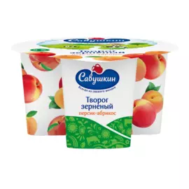 БЗМЖ Творог персик/абрикос в сливках 5% 101 зерно