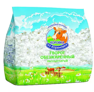 БЗМЖ Творог рассыпчатый обезжиренный Коровка из Кореновки
