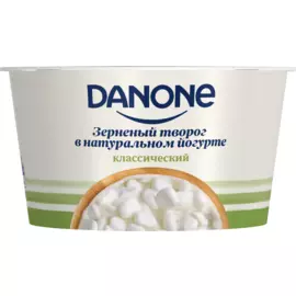 БЗМЖ Творог Зерненый в йогурте натуральный 5% Данон