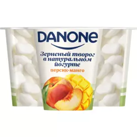 БЗМЖ Творог Зерненый в йогурте персик/манго 5% Данон