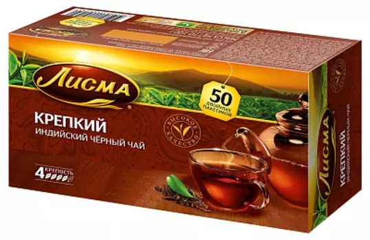Чай черный Лисма крепкий 50 пакетиков