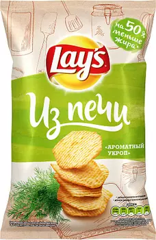 Чипсы "Lays" из печи со вкусом ароматный укроп