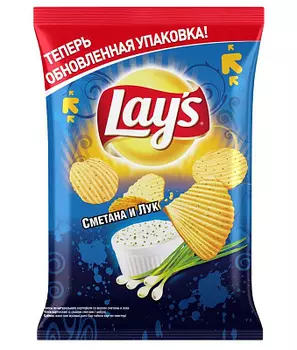 Чипсы "Lays" рифлёные сметана/лук