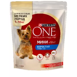 Cухой корм для взрослых собак мини говядина/рис Purina One
