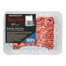Фарш Экстра из свинины и говядины 90% постности Tender Pork Мираторг