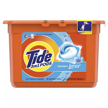 Гель для стирки в капсулах с прикосновением аромата Lenor Tide
