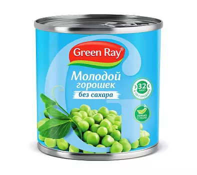 Горошек зеленый без сахара Green Ray