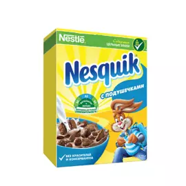 Готовый шоколадный завтрак "Nesquik" шарики и подушечки