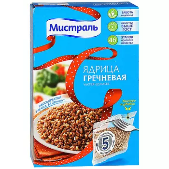 Гречка ядрица Мистраль 0.4 кг.