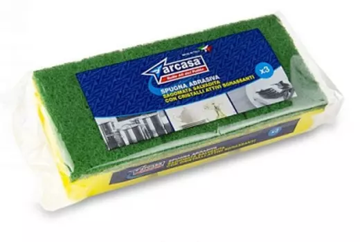 Губки абразивные Arcasa для мытья посуды 3 шт