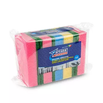 Губки для мытья посуды Arcasa абразивные 5 шт