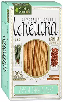 Хлебцы хрустящие Лепёшка с луком и семенами льна 150г Молодец