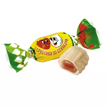 Карамель Клубника со сливками вес Объединенные кондитеры