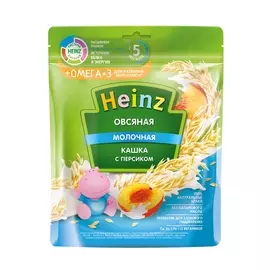 Кашка молочная овсяная с персиком с Омега 5 мес Heinz
