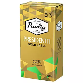 Кофе мол. Presidentti Gold Label 250г Paulig