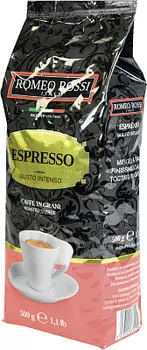 Кофе натуральный жареный зерновой Интенсо Romeo Rossi 0.5 кг.