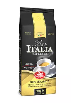 Кофе в зернах BAR ITALIA 100% ARABICA SAQUELLA