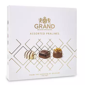 Конфеты Grand трюфель бельгийские ассорти молочный/белый/темный шоколада Gudrun