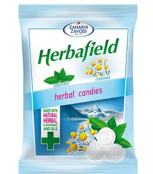 Конфеты карамельные HERBSFIELD натуральные масло мяты/ромашка Zaharni Zavodi