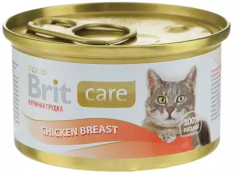 Консервы для кошек куриная грудка Brit Care