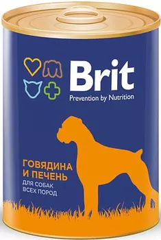 Консервы для собак говядина/печень Brit