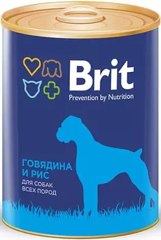 Консервы для собак говядина/рис Brit