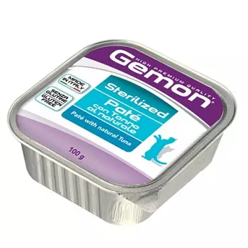 Консервы для стерилизованных кошек паштет из тунца Gemon