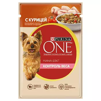 Корм д/собак курица/контроль веса 85г пауч Purina One Min