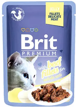 Корм для кошек Jelly Beef fillets кусочки филе говядина в желе пауч Brit