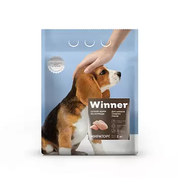 Сухой корм из курицы для щенков средних пород 3кг Winner Мираторг
