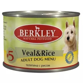 Корм для взрослых собак Berkley телятина с рисом Berkley