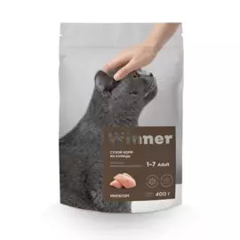Корм сухой из курицы для кошек домашнего содержания 400г Winner Мираторг