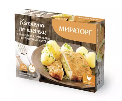 Котлета по-киевски с молодым картофелем в сливочном соусе 350г Мираторг