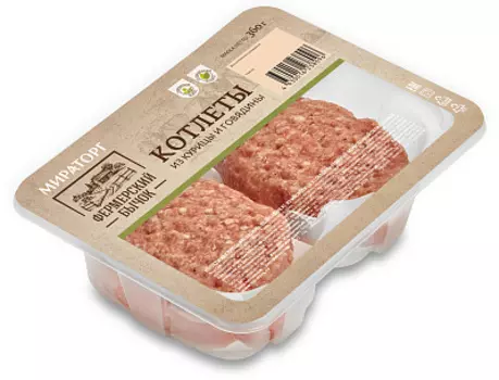 Котлеты из курицы и говядины Фермерский бычок Мираторг