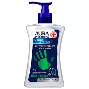 Крем-мыло антибактериальное AURA Derma Protect флакон/дозатор 250мл