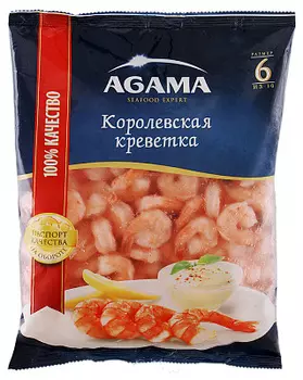 Креветка королевская №6 31/40 очищенная с хвостиком Agama