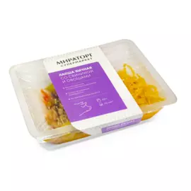 Лапша яичная со свининой и овощами